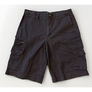 Eddie Bauer Men's 33 Rip Stop Canvas Cargo Hiking Shorts Multi-Pocket Brown